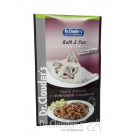 Храна за котки в пауч Dr.Clauder s Premium Pouches- телешко,пуйка,желе 100 гр.