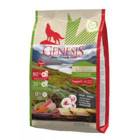 Genesis Pure Canada Green Highland - БЕЗ зърно, за кученца от 1 до 12 месеца, с прясно агнешко, козе и пилешко месо