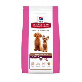Hill's Science Plan Small&Mini Adult с агнешко и ориз - Пълноценна суха храна за дребни и миниатюрни породи кучета в зряла възраст 1-6 години