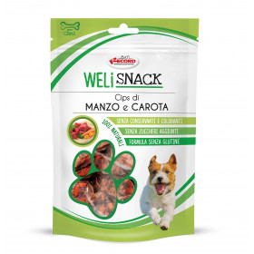100% Натурални лакомства за куче Record Weli Snack - чипс от телешко месо и моркови