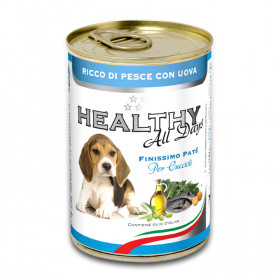 Консервирана храна за подрастващи кученца HEALTHY MEAT All days PUPPY Fish And Eggs с прясна риба и яйца