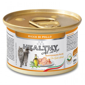 Консервирана храна за котки HEALTHY MEAT All days CAT Chicken с прясно пилешко месо, риба тон и ориз