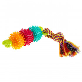 Ferplast Thermoplastic - кучешка играчка въже с 3 топки, 28см.