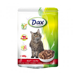 Dax пауч за котка с телешко месо в сос 100гр.