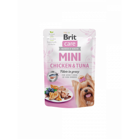 Brit Care Mini Chicken & Tuna fillets in gravy - пауч за кучета от малките породи с пилешко и риба тон