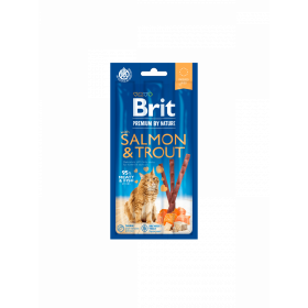 Brit Premium by Nature Cat Sticks with Salmon & Trout - лакомство за котки със сьомга и пъстърва
