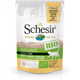 Пауч Schesir Bio Chiken - БИО храна за пораснали котки със 70% прясно пилешко месо, 85 гр.