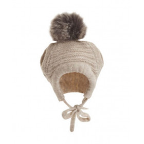Зимна плетена шапка за кучета с връзки