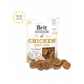 Brit Jerky Snack–Meaty coins with Insect - лакомство за кучета месни кръгчета с пилешко и насекоми 