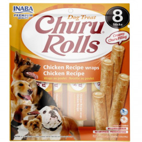 Лакомство за капризни кучета Churu Dog Treats Rolls Chicken Recipe wraps Chicken близалка с апетитен пълнеж от пилешко месо