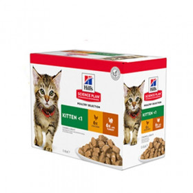 Hills Science Plan™ Kitten Favorite Selection - Колекция от паучове, малки късчета в сос Грейви, за котенца до 1 година, 12 броя, с пилешко и пуешко месо