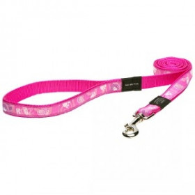 Rogz Armed Response Повод за кучета с дължина 1.2 м и ширина на ремъка 25 мм в розов цвят