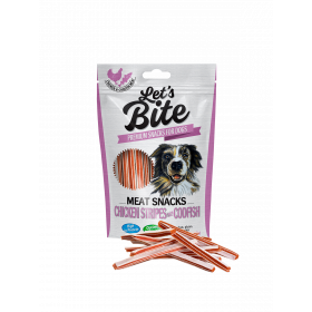 Let’s Bite Meat Snacks - лакомство за кучета-ленти с пилешко месо и риба треска