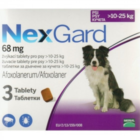 NexGard - вкусна защита от бълхи и кърлежи, за кучета с тегло от 10 до 25 килограма