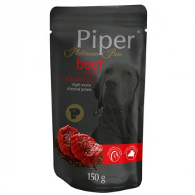 Деликатесен пауч за кучета от мини и малки породи с телешко и кафяв ориз Piper Platinum Pure Beef with Brown Rice