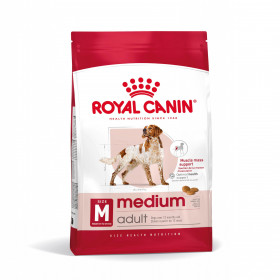 Суха храна за кучета Royal Canin Medium Adult; 15кг чувал + ПОДАРЪК кутия с паучове 