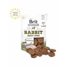 Brit Jerky Snack – Rabbit Meaty coins - лакомство за кучета месни кръгчета със заешко 