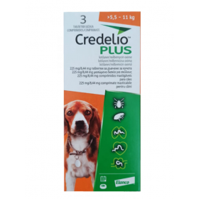 Credelio Plus - таблетка за външно и вътрешно обезпаразитяване, за кучета от 5.5 до 11 кг., с вкус на телешко