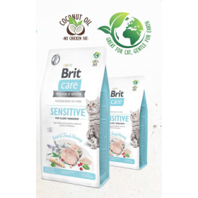Хипоалергенна суха храна Brit Care Cat Grain-Free Insect с протеин от насекоми и прясна херинга, за котки с различни кожни и храносмилателни проблеми