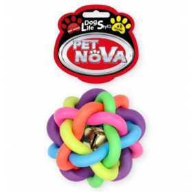 Играчка за кучета PET NOVA - цветна силиконова играчка за кучета със звънче, 10,5см