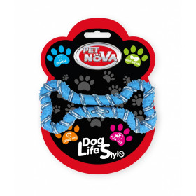 Кучешка играчка PET NOVA кокал от гума и въже 20 см. с аромат на мента