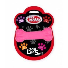 Кучешка играчка PET NOVA- кокал с място за лакомства, 11см, розов, с аромат на телешко