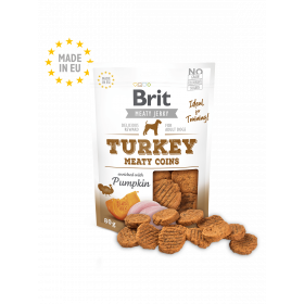 Brit Jerky Snack – Turkey Meaty coins - лакомство за кучета месни кръгчета с пуешко 