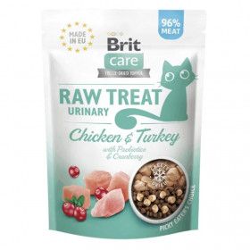 Лиофилизирани лакомства за котки Brit RAW Treat Cat Urinary с 96% прясно Пилешко и пуешко месо
