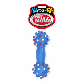 Кучешка играчка PET NOVA гумен кокал 16см, син, със звук