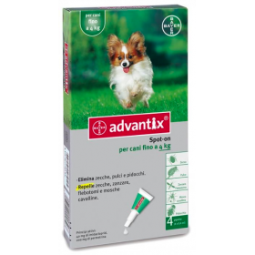 Противопаразитни пипети Bayer Advantix Spot On-за кучета до 4 кг.