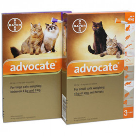 Bayer Advocate Cat - комбиниран препарат срещу външни и вътрешни паразити, за котки до 4 килограма 