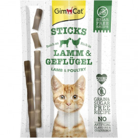 Лакомство за котки GIMCAT sticks with Lamb and poultry пръчици с Агнешко и пилешко месо