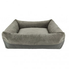 Луксозно кучешко легло CAZO Bed Harmony Turquoise с дамаска от еко кожа в сив цвят 