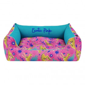 Меко кучешко легло CAZO Soft Bed Exotic Pink в цветен принт