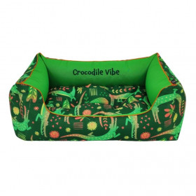 Меко кучешко легло CAZO Soft Bed Crocodile Vibe Green