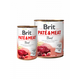 BRIT PATÉ & MEAT - BEEF - консервирана храна за кучета с 27% прясно телешко месо и 23% пуешко месо