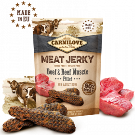 Carnilove Jerky Beef with Beef Muscle Fillet - кучешки лакомства под формата на вкусни барчета, с говеждо