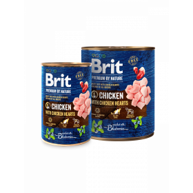 Brit Premium by Nature Chicken with Hearts - консервирана храна за кучета с пилешко и сърца 