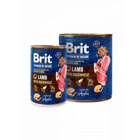 Brit Premium by Nature Lamb with Buckwheat - консервирана храна за кучета с агнешко и елда 