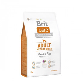 Суха храна за куче Brit Care Adult Medium Lamb & Rice - с прясно агнешко и ориз, вземете 12кг + ПОДАРЪК 2 кг