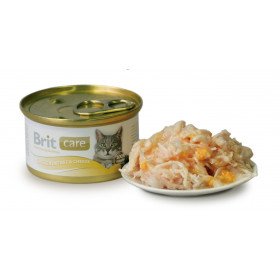 Brit Care Chicken Breast&Cheese - консериврана храна за котки с 42% пиле и сирене
