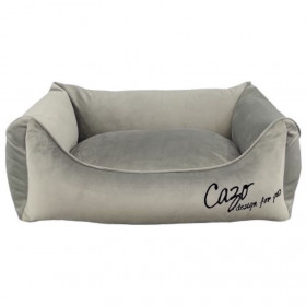 Луксозно, меко кучешко легло от велур CAZO Soft Bed Milan grey в сив цвят