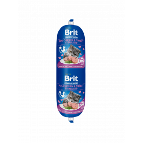 Деликатесен салам за котки Brit Premium by Nature Meat Sausage Chicken & Turkey Sterilised, 180гр.