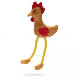 Плюшена играчка за кучета Beeztees Chicken Kippi кокошка с въжени крачета