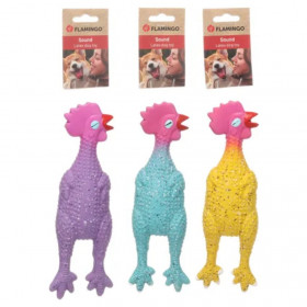 Латексова кучешка играчка Flamingo Freckles Chicken пиленце в различни цветове