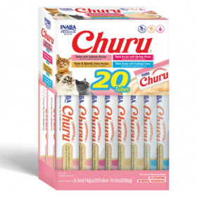 Кутия с разнообразни котешки лакомства Churu Seafood Variety от  морски дарове 20бр.; №1 в света мокро лакомство за котки