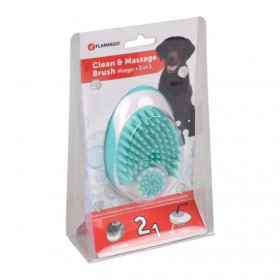 Четка за масаж и почистване 2в1 Flamingo Clean and massage brush за куче