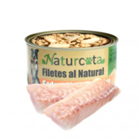 Консервирана храна за кучета  Naturcota Cod Temptation късчета пилешки гръди в собствен сос и филе от риба треска