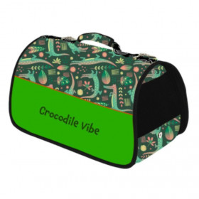 Луксозна транспортна чанта  CAZO Pet Carrier Crocodile Vibe Green 50 × 27 × 26cм