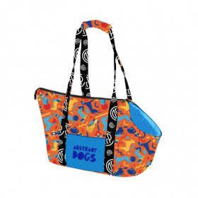 Транспортна чанта CAZO Pet Carrier Abstract Dogs Orange  в оранжево-син дизайн 30х40х24cм
